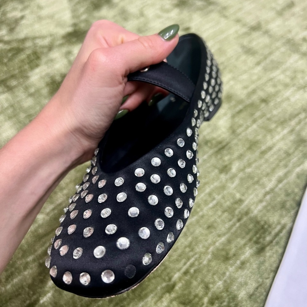 Reformation Black Studded Mary Jane Flats - Picture 3 of 5